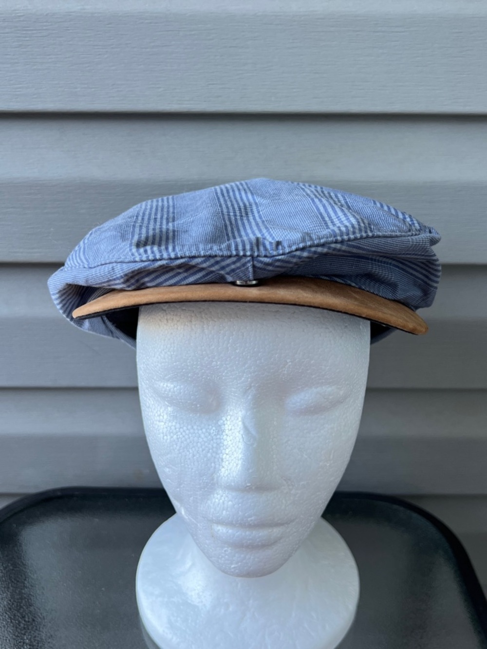 Vintage 90s Nike Flat Cap Newsboy Cabbie Golf Hat Swoosh Blue Rare - Picture 2 of 8